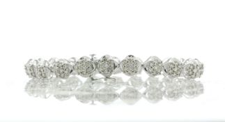 10ct Gold Ladies Dress Diamond Bracelet 6.5 Inch 5.00 Carats