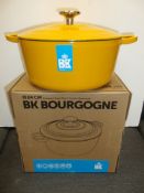 1Pc Heavy Duty Premium Cast Iron 28cm BKK Cooking Pot In Yellow - RRP £89.99.