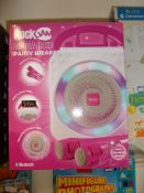 1Pc Rockjam Pink Colour Karaoke Machine, 2 Mics, Bluetooth Crystal Clear Sound and Voice Change...