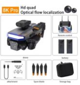 Pro Drone 8KGPS HD Photography Triple Camera Optical Flow Positioning Obstacle Avoidance 2 Batter...