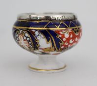 Royal Crown Derby Miniature Silver Topped Vase c.1890