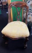 Fine 19th c. Mahogany Chair Inset With Porcelain Panels.