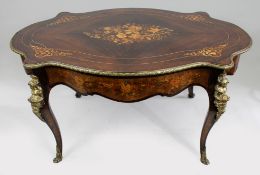 Napoleon III Floral Marquetry Rosewood Centre Table