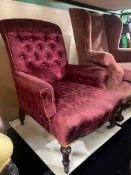 Antique 19th c. Button Back Armchair