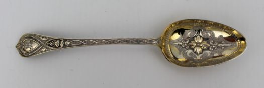 Solid Silver & Gilt Victorian Spoon London 1874