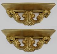 Pair of Vintage Carved Giltwood Wall Bracket