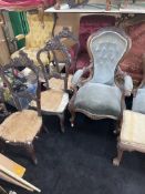 Pair of Victorian Button Back Armchairs