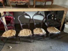 Set of 4 Antique Crested Chairs