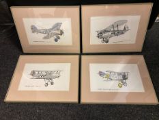 4 x Aeroplane Prints