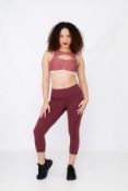 Ladies High Waisted 3/4 Performance Yoga Fitness Leggings With Pockets Small