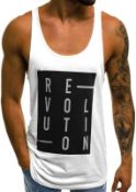 Men's Stringer Tank Tops Print Cotton Sleeveless, Size XL