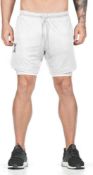 Men Workout 2-In-1 Shorts Sports Quick-Drying T, Size 2XL