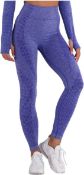 Women Yoga Pants Solid Breathable Spotted Size Large