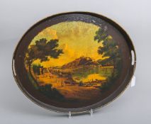 Ovales Metalltablett (wohl 19. Jh.)