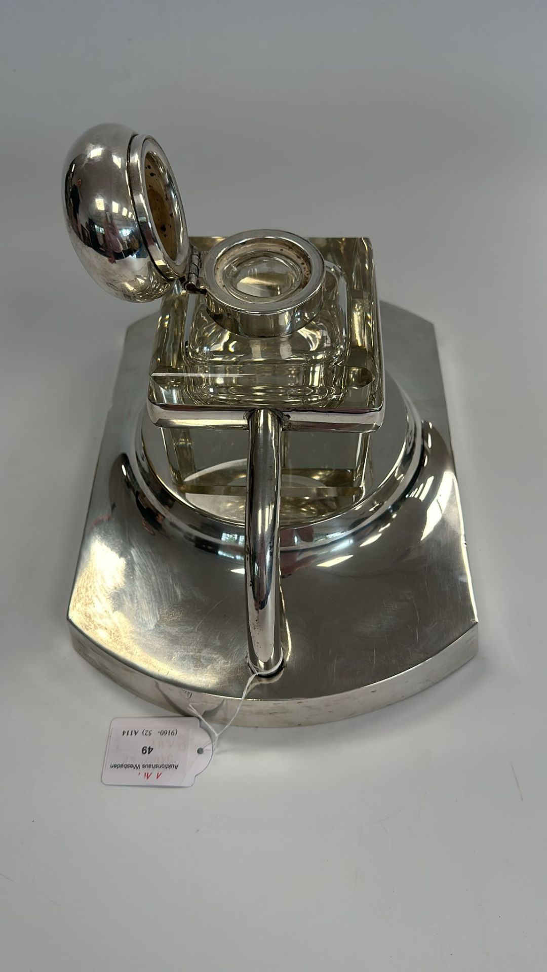 Schreibtischaufsatz mit Tintenfass - Bild 3 aus 6