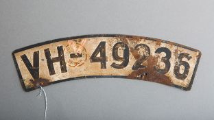 Altes Motorrad-Nummernschild (Drittes Reich)