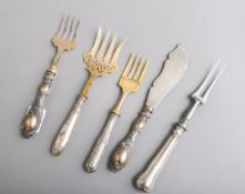 5-teiliges Konvolut von Vorlegebesteckteilen 800 Silber (19./20. Jh.)