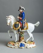 Porzellanfigurine Friedrich II. hoch zu Ross (wohl Ackermann u. Fritz, 20. Jh.)