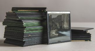 47-teiliges Konvolut von alten Negativ-Fotoglasplatten (wohl um 1900/20)