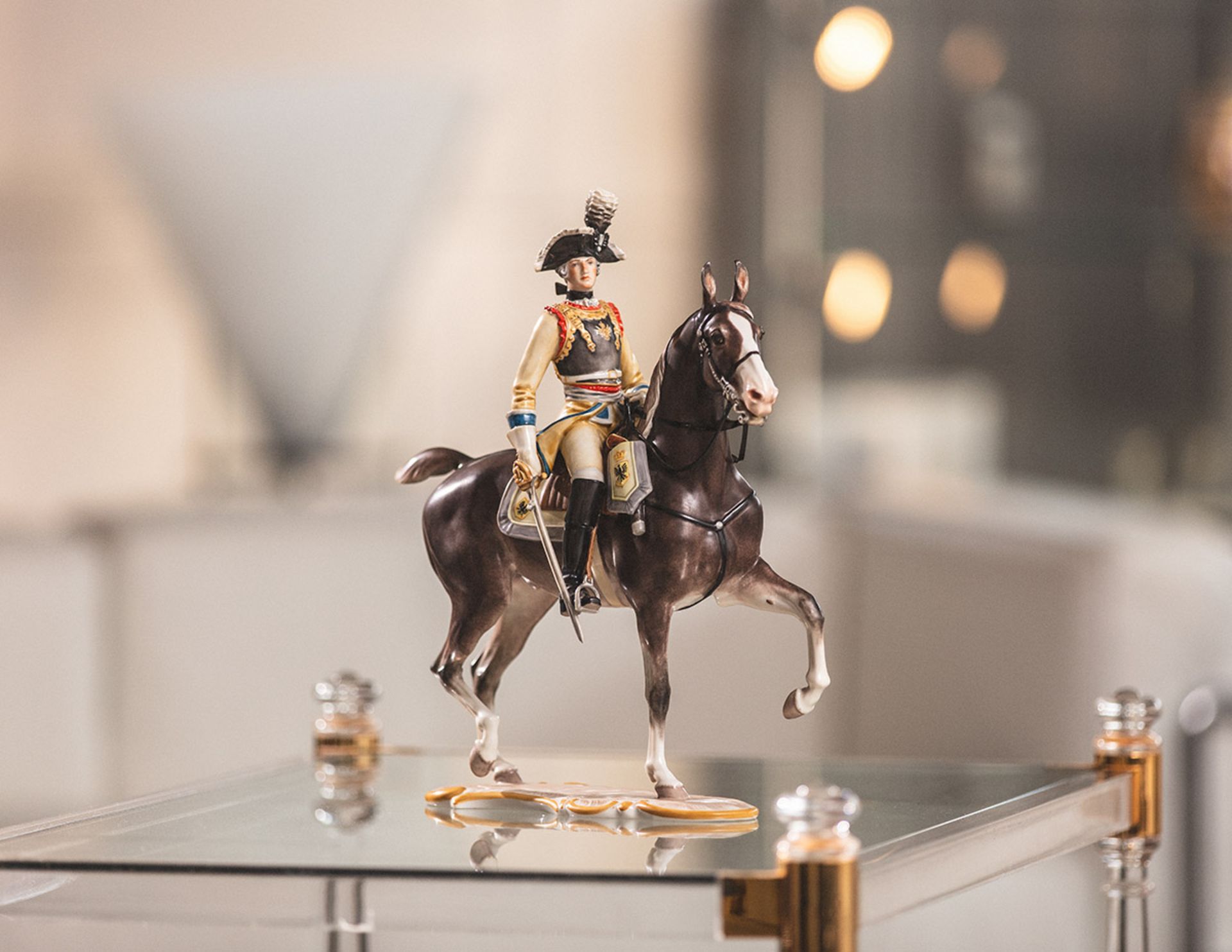 Reiterfigur "Kürassier-Regiment von Seydlitz" zu Pferd (Porzellanmanufaktur Allach)