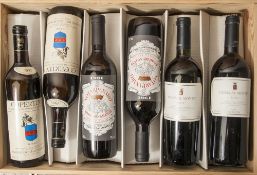 6-teiliges Konvolut von Weinflaschen