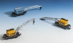 3-teiliges Konvolut von Kranwagen (Märklin)