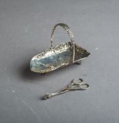 Konfektschale mit Zange 800 Silber (19./20. Jh.)