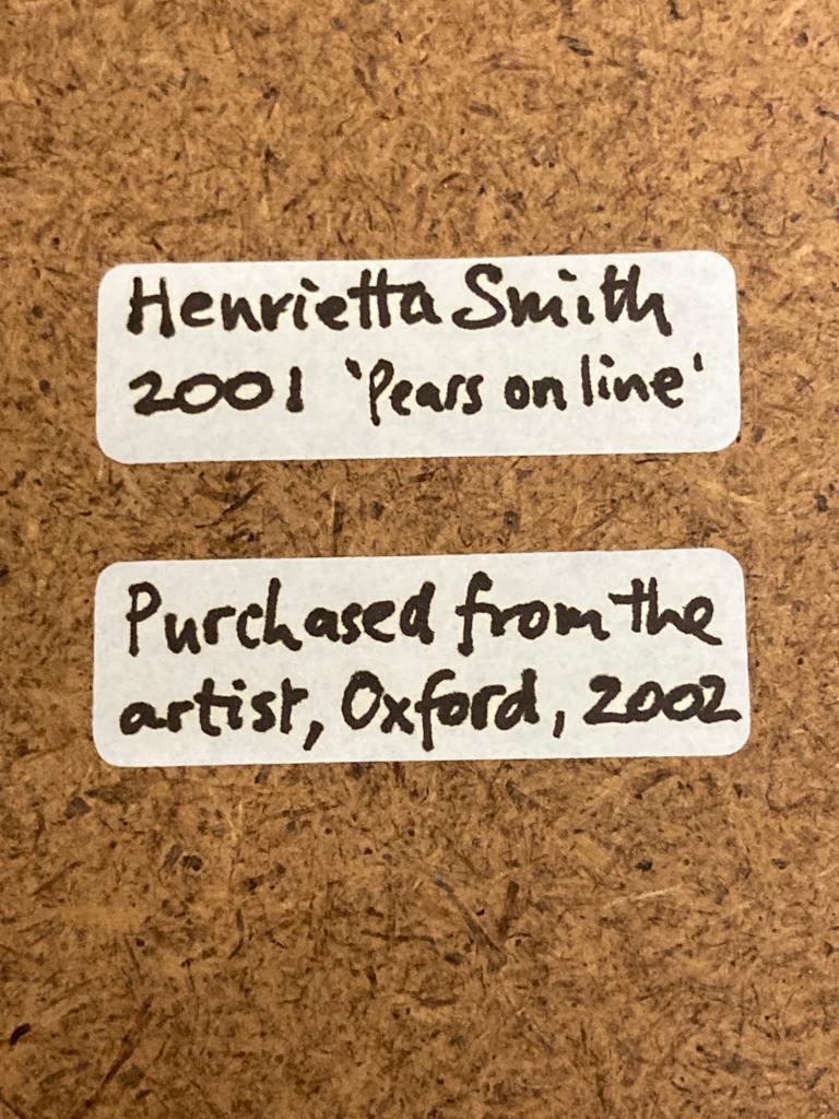 HENRIETTA SMITH (British 21st Century) ‘Pears on line’ c.2001 Watercolour, signed, 32 x 22 cm - Image 2 of 8