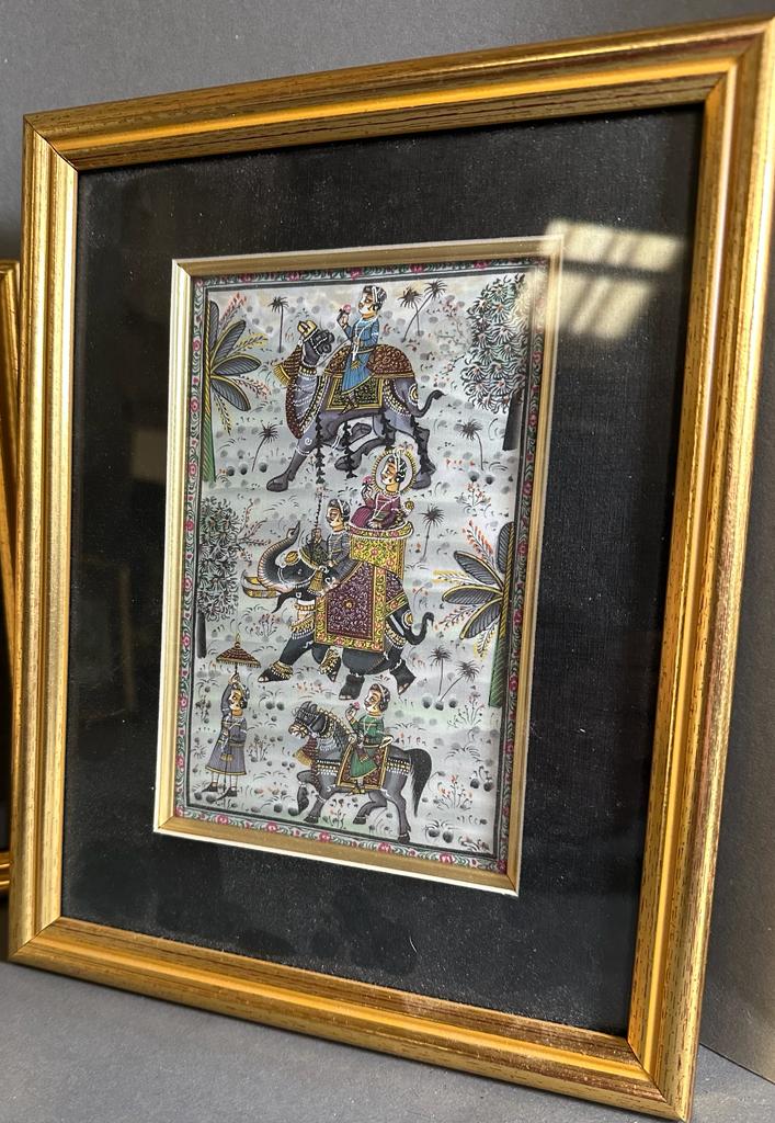 A selection of three Indian traditional prints and a print of a map of the Eastern Hemisphere - Image 3 of 5