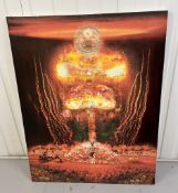 A Contemporary canvas signed to base Dale Fairhurst and Andy Grayson (108cm x 84cm)
