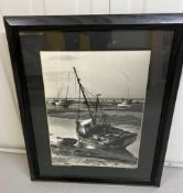 A black and white photograph 