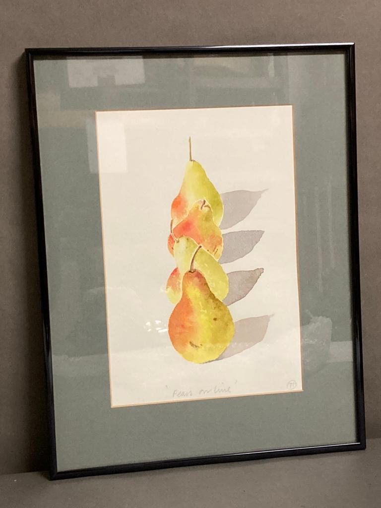 HENRIETTA SMITH (British 21st Century) ‘Pears on line’ c.2001 Watercolour, signed, 32 x 22 cm - Image 5 of 8