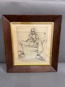 A Pen and Ink portrait 19cm x 23cm