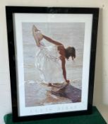 A framed print 