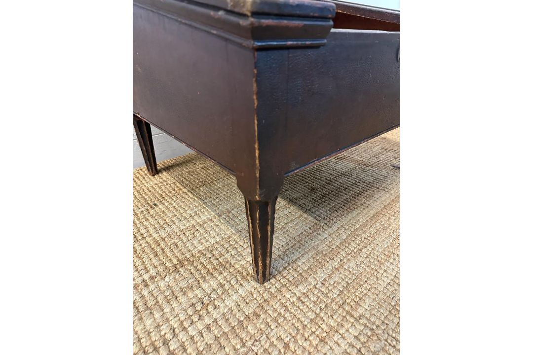 A mahogany desk top with hinged lid revealing storage and pigeon holes (H48cm W63cm D58cm) - Image 2 of 4
