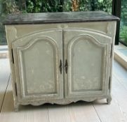 A French style side cabinet with marble top (H87cm W100cm D50cm)
