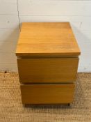 An Ikea bedside consisting of two drawers