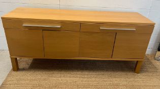 An Ikea sideboard with two narrow drawers sitting above the cupboard (H69cm W156cm D40cm0