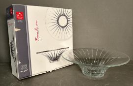 A boxed RCR Cristalleria Italiana crystal centrepiece bowl
