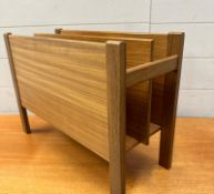 A Mid Century two compartment teak magazine rack