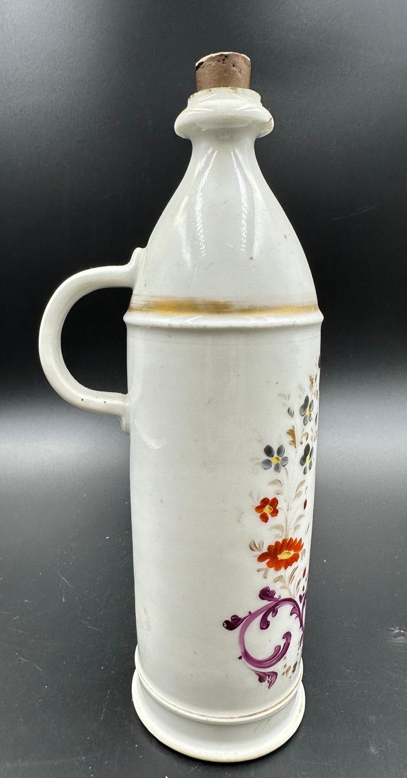 A late 19th Century French apothecary bottle, hand painted with a scrolling floral pattern - Image 4 of 5