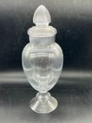 A glass apothecary jar with spiral glass lid (H34cm)