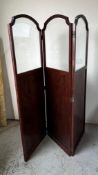 A Three panel room divider with glazed top (H181cm W56cm each panel)
