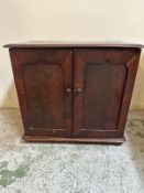 A vintage mahogany cabinet with two doors opening to storage and hinged lid AF (H70cm W76cm D44cm)
