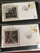 Five albums of UK first day covers, various ages, denominations and subjects