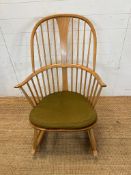 An Ercol style rocking chair (No label)
