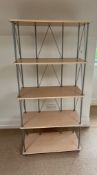 An open bookcase with metal sides and back (H166cm W80cm D40cm)