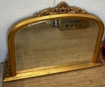 A gilt framed over mantle mirror 119cm x 89cm