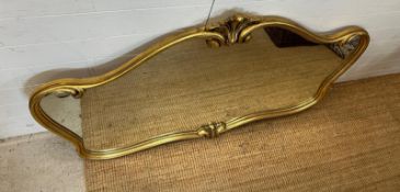 A gilt wall mirror 150cm x 88cm