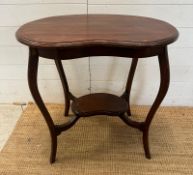A mahogany kidney shaped side table with shelf under AF (H70cm W69cm D47cm)
